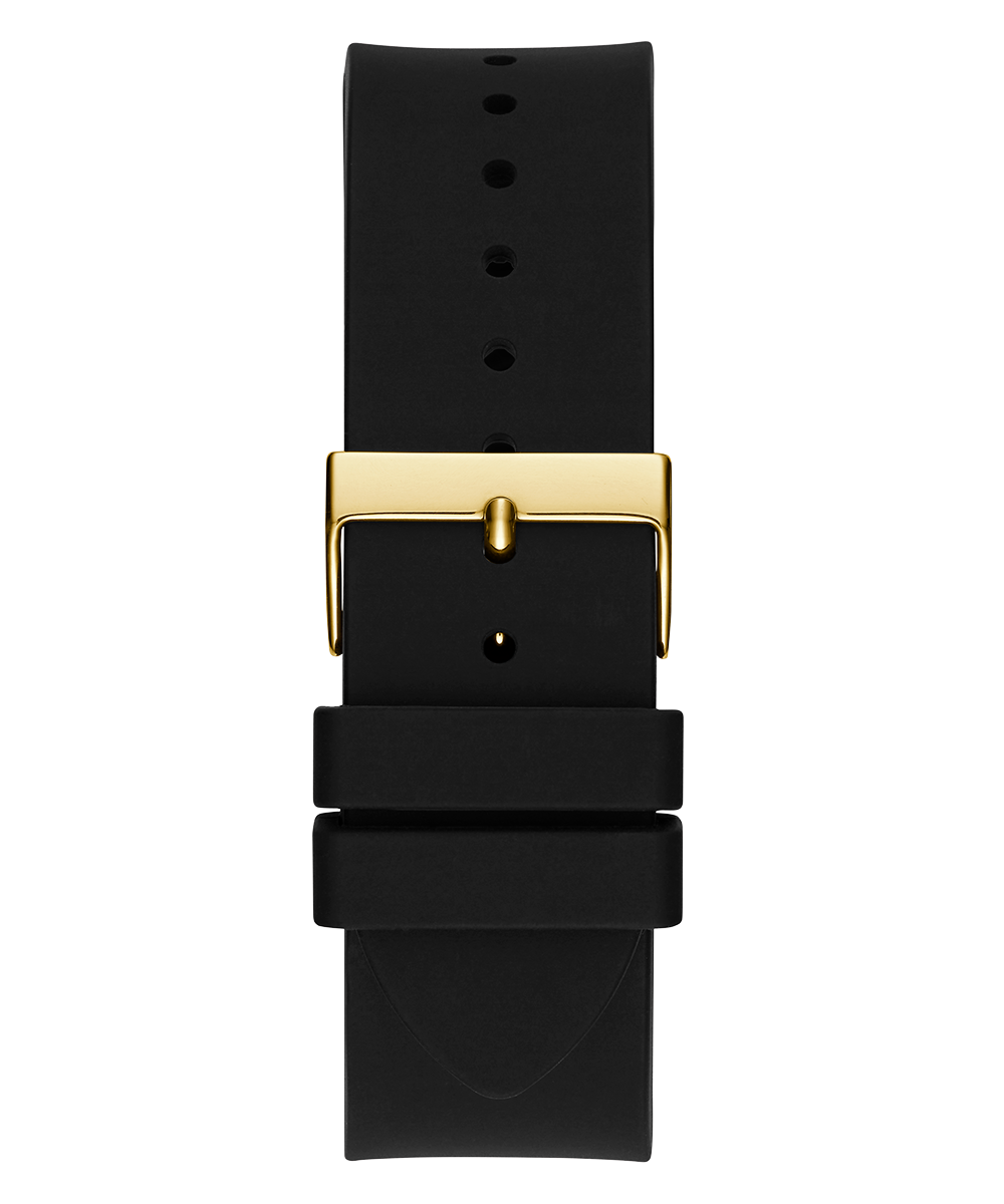 GUESS Mens Black Gold Tone Multi-function Watch