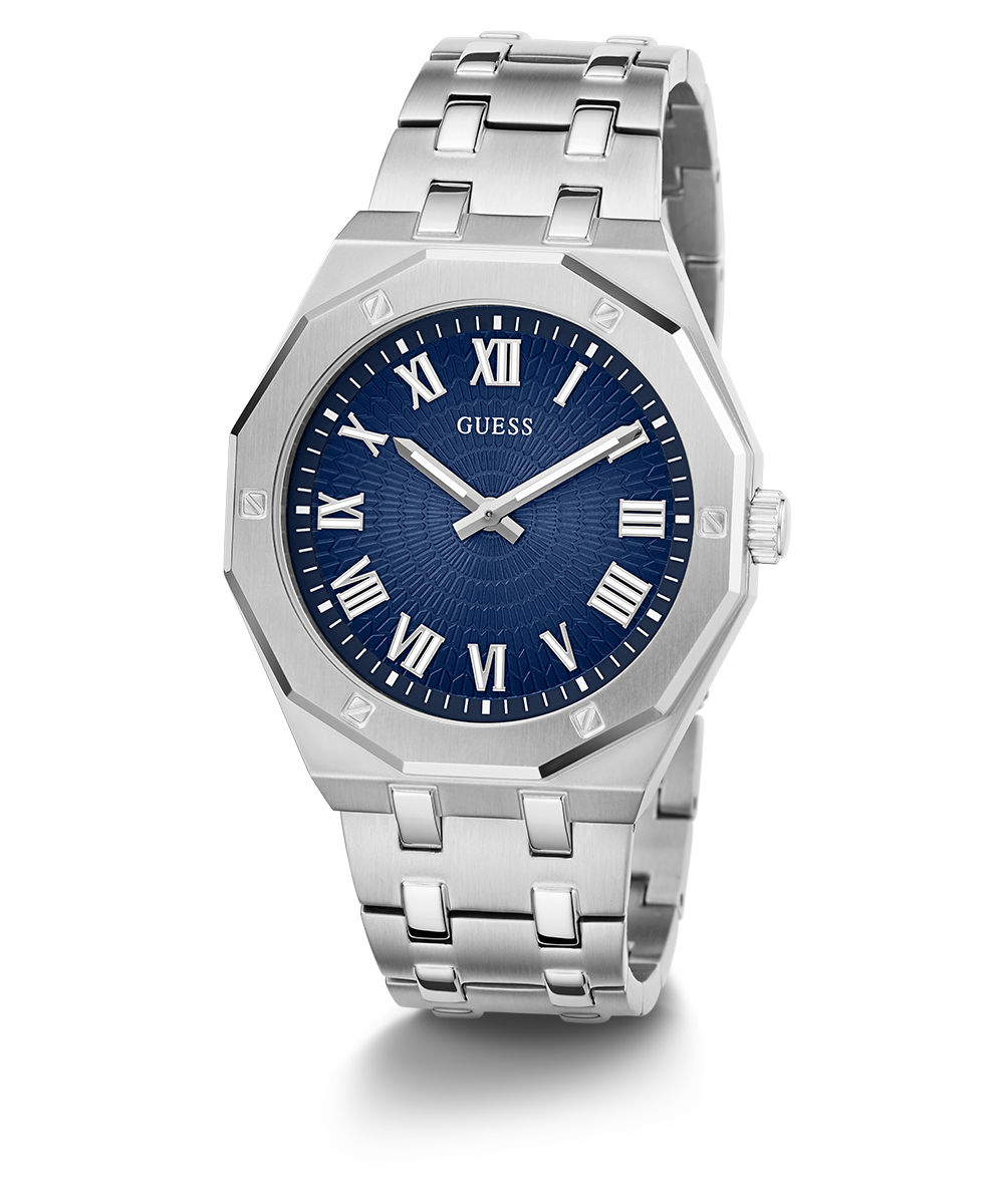 GUESS Mens Silver Tone Analog Watch