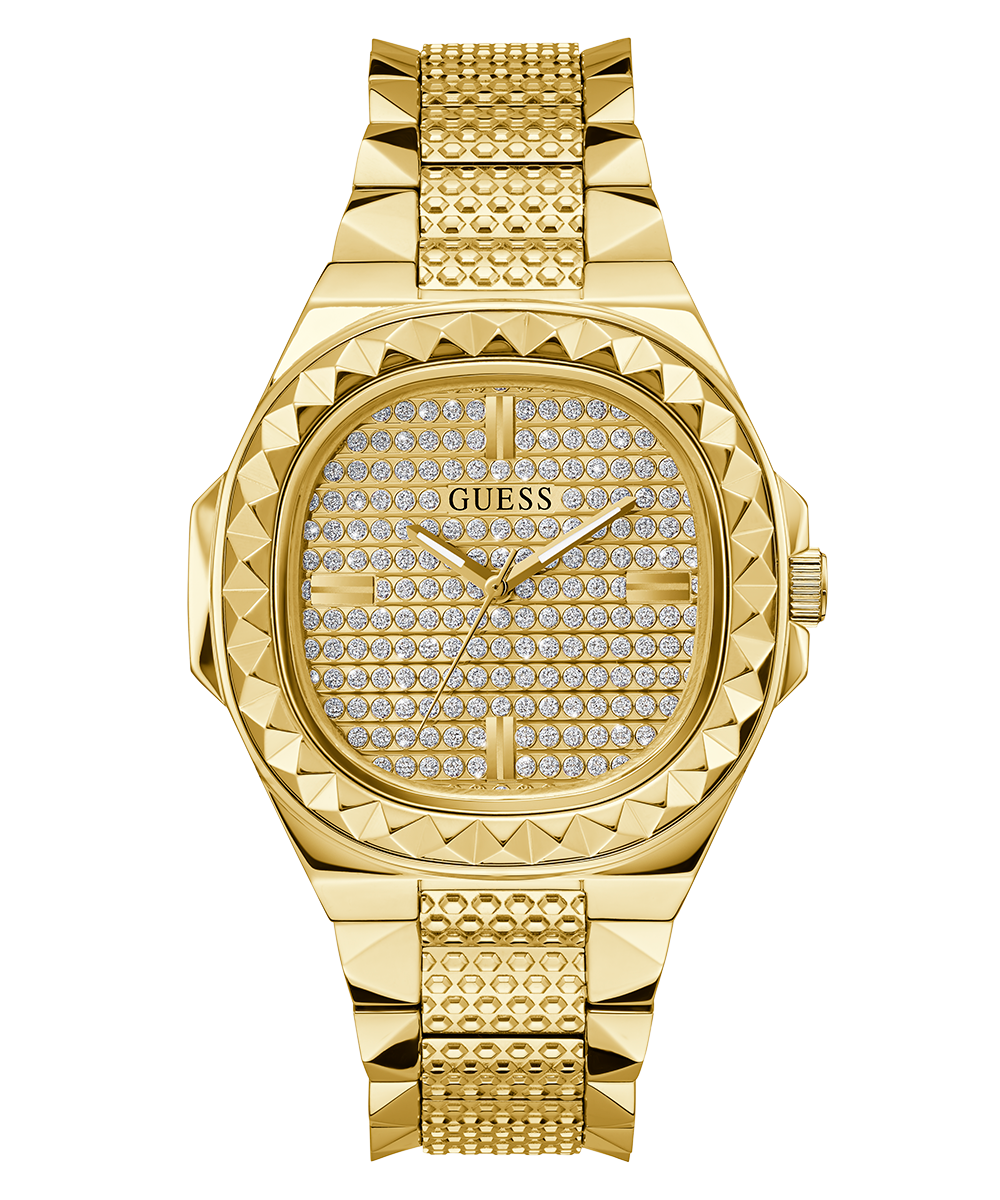 GUESS Mens Gold Tone Analog Watch