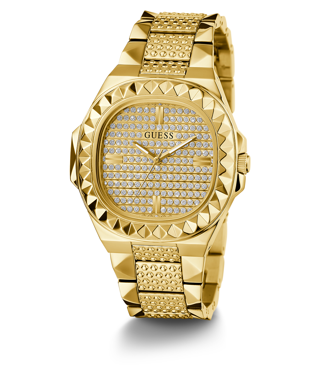 GUESS Mens Gold Tone Analog Watch