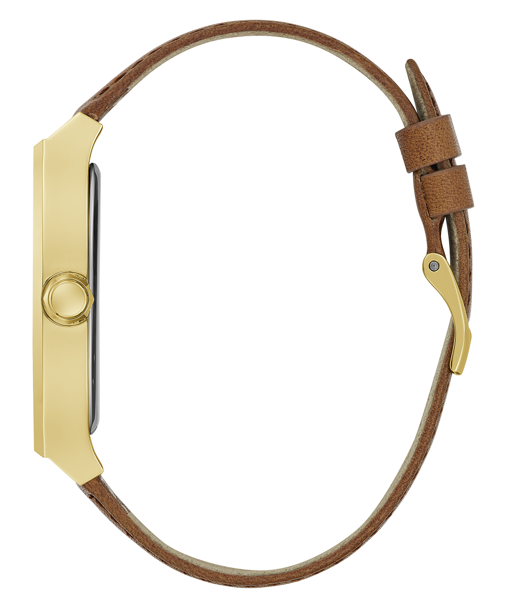 GUESS Mens Brown Gold Tone Analog Watch