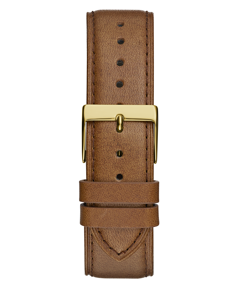 GUESS Mens Brown Gold Tone Analog Watch