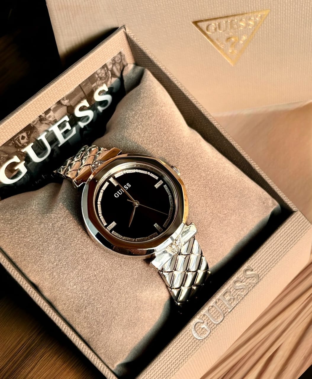 GUESS Ladies Silver Tone Analog Watch